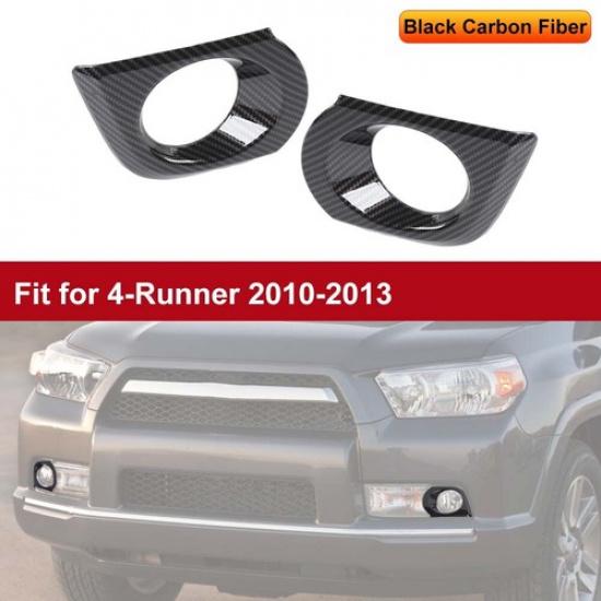 Front Fog Light Lamp Frame Trim Decor Bezel Cover for 4Runner 10-13 Carbon Fiber