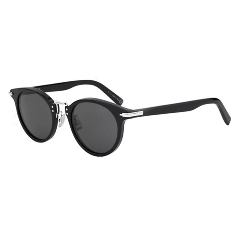 Dior Solid Color Design Round Sunglasses Unisex sunglasses Black BLACKSUIT-R4F-10A0