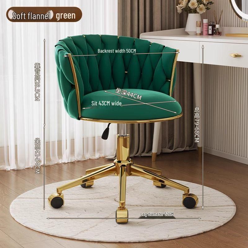 Swivel Bar Stool with Casters, High-Legged Makeup Chair, Adjustable Dressing Stool with Backrest, Streamlined Design for Home Beauty.