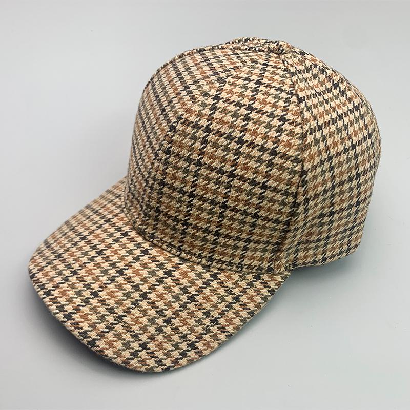 Retro Fashion British Style Houndstooth Men Women Baseball Hats Cotton Breathable Streetwear Classic Casual Sport Unisex Caps