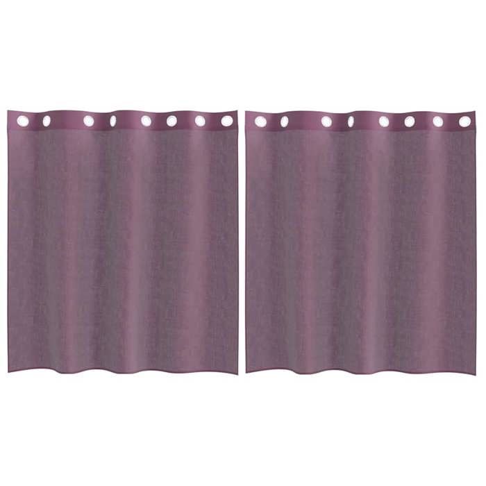 VidaXL Rideaux en voile avec œillets 2 pcs violet 140x140 cm, rideau en filet, rideau transparent, voile de fenêtre, 4102101