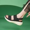 Mode GKTINOO 2025 Sommer Schuhe Damen Flache Sandalen Urlaub Mode Marke Damen Mesh Böhmischer Stil Moderne Sandalen Schwarz Grün