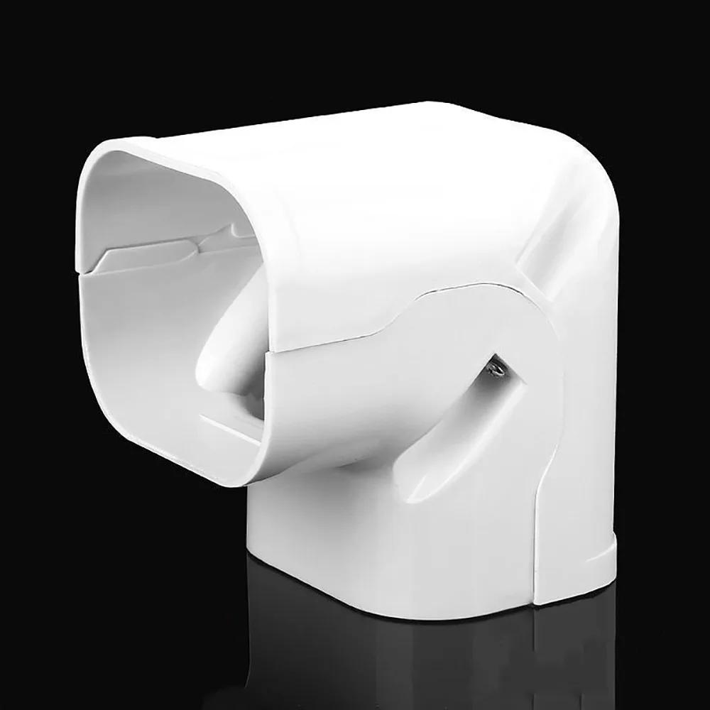 75*65mm Klimaanlagen-Leitungsset-Abdeckungssystem PVC Weiß Verbindungsendkappe Abdeckung Flacher Winkel Witterungsbeständig Wandkappe Klimaanlagenrohr