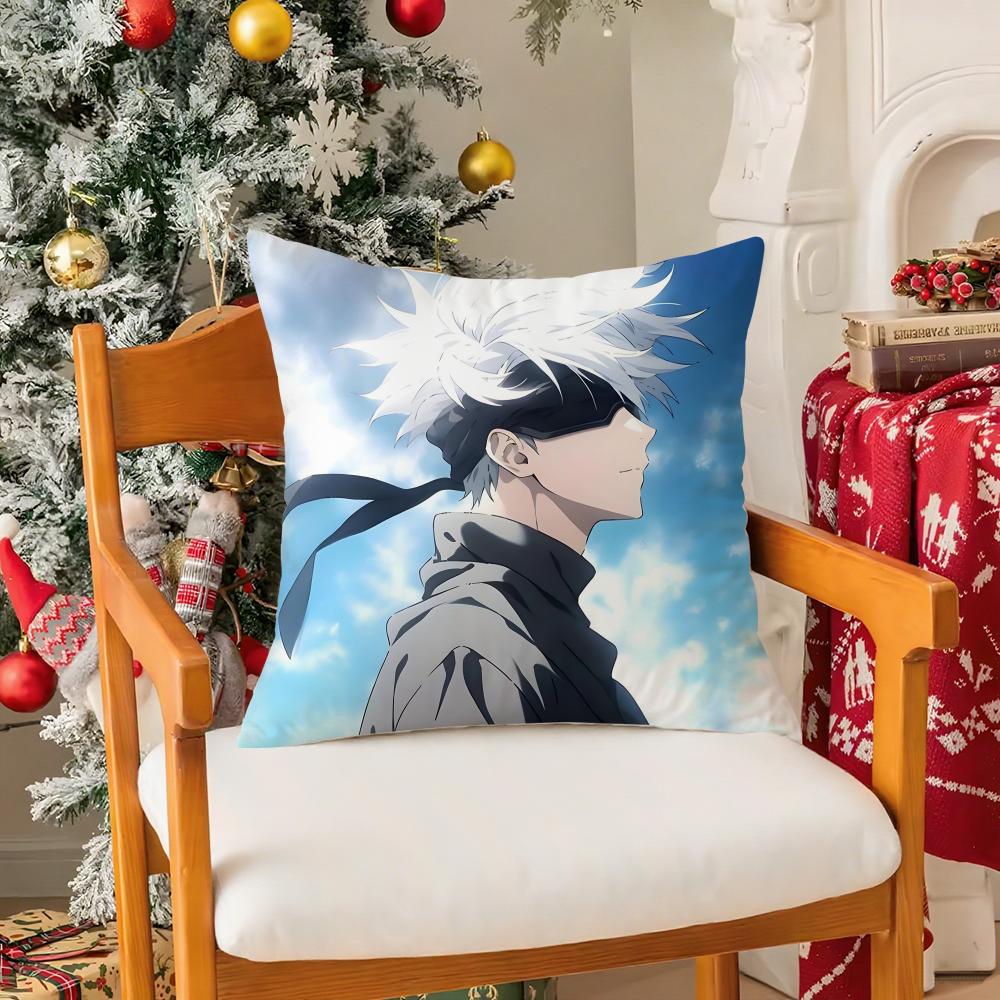 

Jujutsu Kaisen Gojo SatoruS Pillow Case Silky Short Plush with Invisible Zipper Dustproof Sofa Cushion Cover for Home Decor 30x30 cm