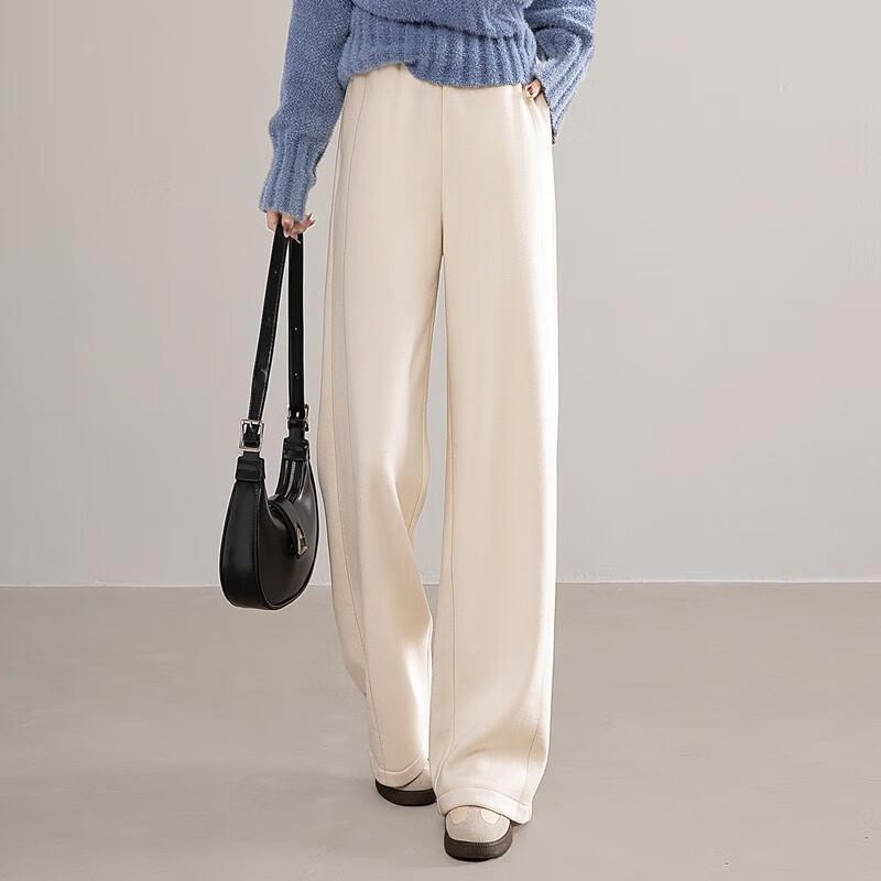 Women's Fleece-Lined Elastic Waist Casual Pants