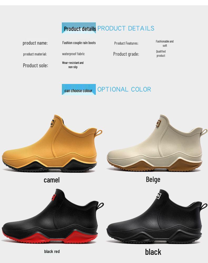 Men's & Women's Trendy Waterproof Rain Boots - Short, Lightweight, Outdoor, Off-Road & Kitchen Use