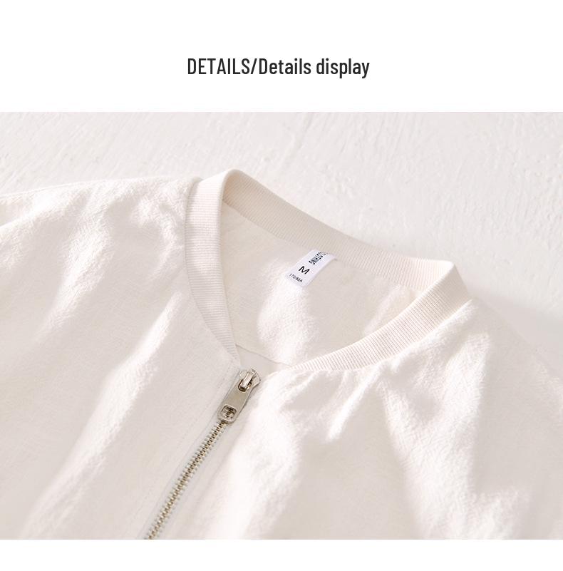 Męska kurtka baseballowa L951 w stylu retro casual – Jesienna odzież wierzchnia z bawełny i lnu