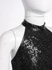 Kids Girls Sparkling Sequin Halter Crop Top Sleeveless Backless Tops for Cheerleading Jazz Dance Gymnastics