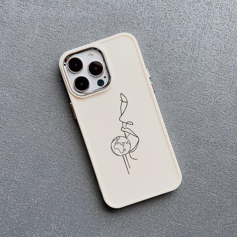 Abstract Geometric Art Line Face Silicone Phone Case for IPhone 16 13 12 11 Pro Max 15 14 Pro Max Plus 7 8 X XS XR Back Coque