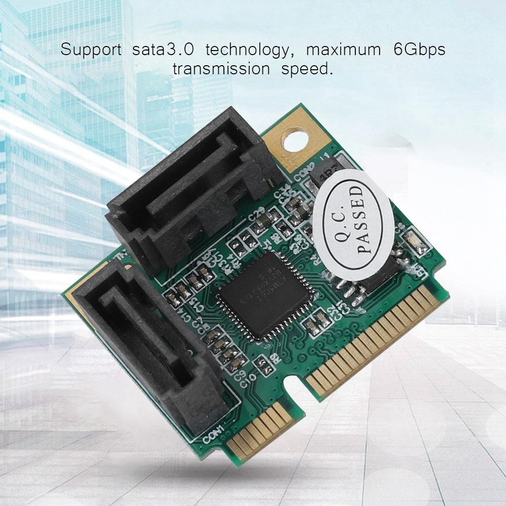 Mini 2 port PCI e PCI  to SATA 3.0 6Gbps Converter Hard Drive Expansion Card for Windows