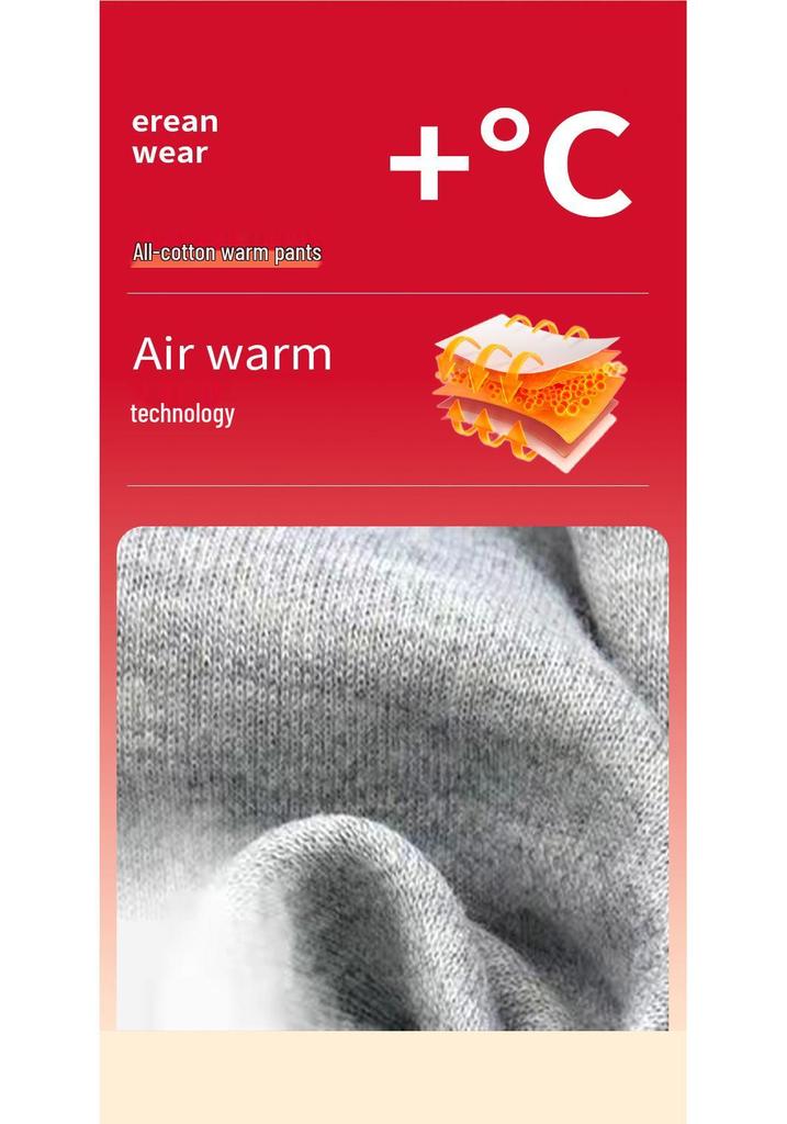 Pantaloni Termici da Uomo a Vita Alta in Puro Cotone - Taglie Forti, Calore Autunno/Inverno, Abbigliamento per la Casa, Monostrato.