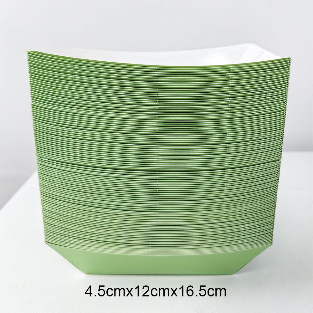 

100 шт. Однотонные бумажные подносы для еды, одноразовые лодочки для еды, черные, белые, синие, желтые, коробки для попкорна, принадлежности для детского праздника, дня рождения 100Pcs