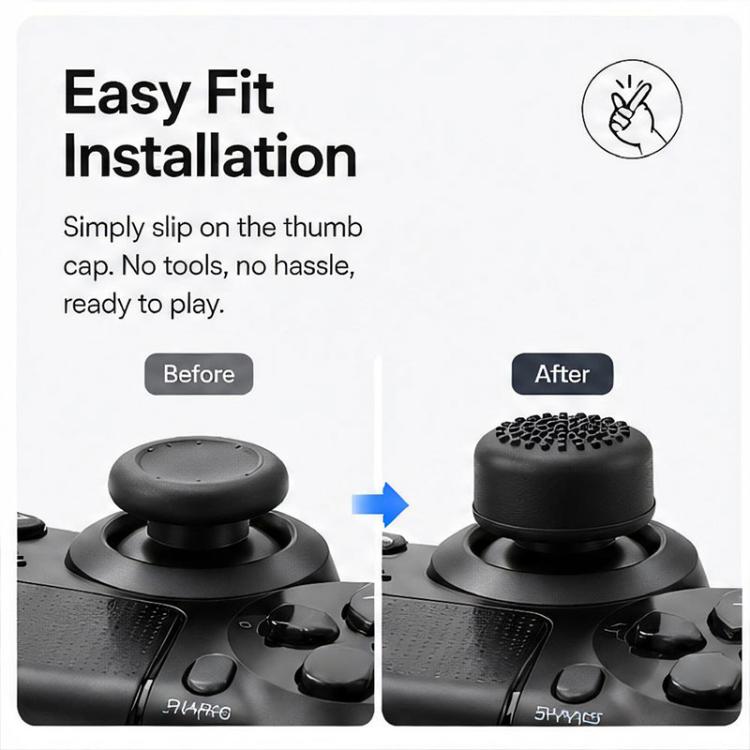 8Pcs Stackable Anti‑Slip Silicone Joystick Caps Mixed Height Thumb Grip Covers For PS5 Switch Pro Xbox 360 Gamepad