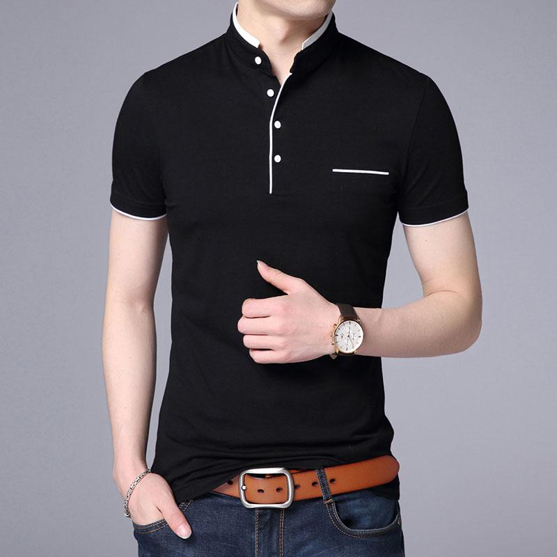 2026 New Fashion Brand Polo Shirt Men's Summer Mandarin Collar Slim Fit Solid Color Button Breathable Polos Casual Men Clothing