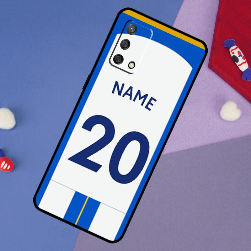 Personalised Football Number Name Case For OPPO A96 A76 A16 A18 A58 A78 A98 A17 A77 A54 A57 S A74 A5 A9 A53 A52 A72 A15 A93