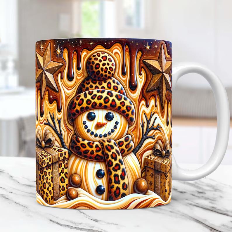 3D Christmas Christmas Ceramic Coffee Mug Xmas Gift Tea Cup Snowman New
