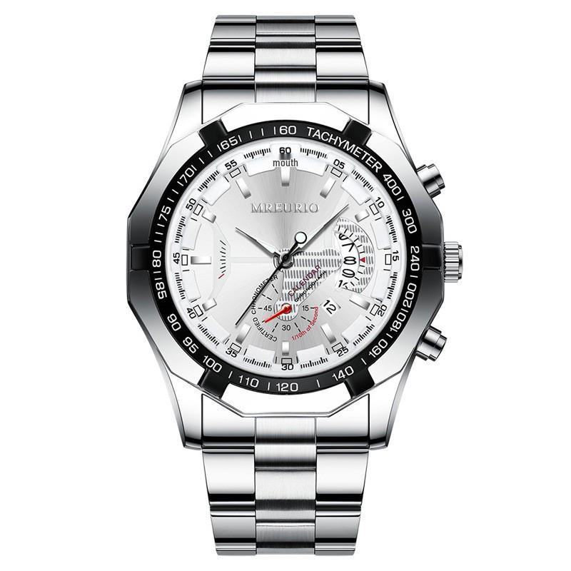 

Men s Oversized Creative Calendar Steel Band Watch with Large Dial