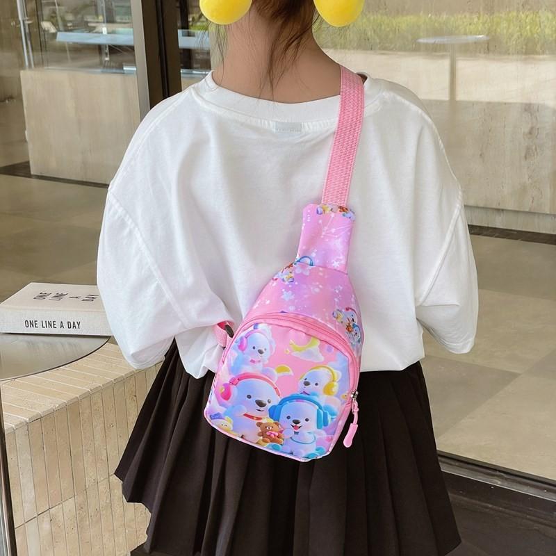 Cartoon Kids Chest Bag With Polyester Lining For Daily Use Suitable For Toddlers