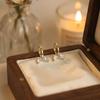 E1100-S925 Silver Plated 14K Gold Bowknot Earrings Niche Design Hoops Sweet Heart-shaped Zircon Earrings for Women