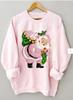 Women's Santa Claus Christmas Hoodie - European Pattern, Long Sleeve, Round Neck