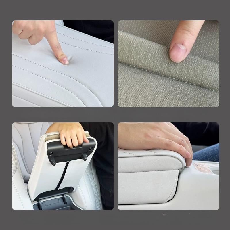 For XPENG P7+ P7 Plus Special Central Armrest Case Protective Cover Napa Leather Boost Pad Interior Decorative Supplies