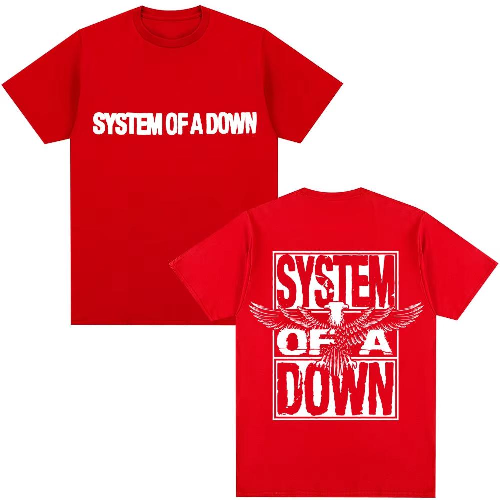 Rock Band System of A Down T Shirts Unisexs Vintage Alternative Metal Music Gothic Classic Tshirt Pure Cotton Fashion T Shirt