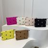 Fashionable Bow Embroidery Storage Bag with Large Capacity Fresh Makeup Bag Portable Handbag Suitable for Women To Organize