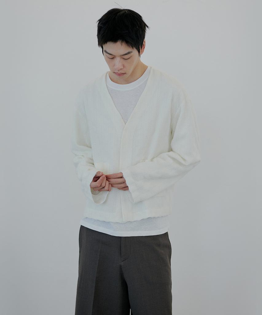 Nuakle V-Neck Hidden Cardigan_Ivory