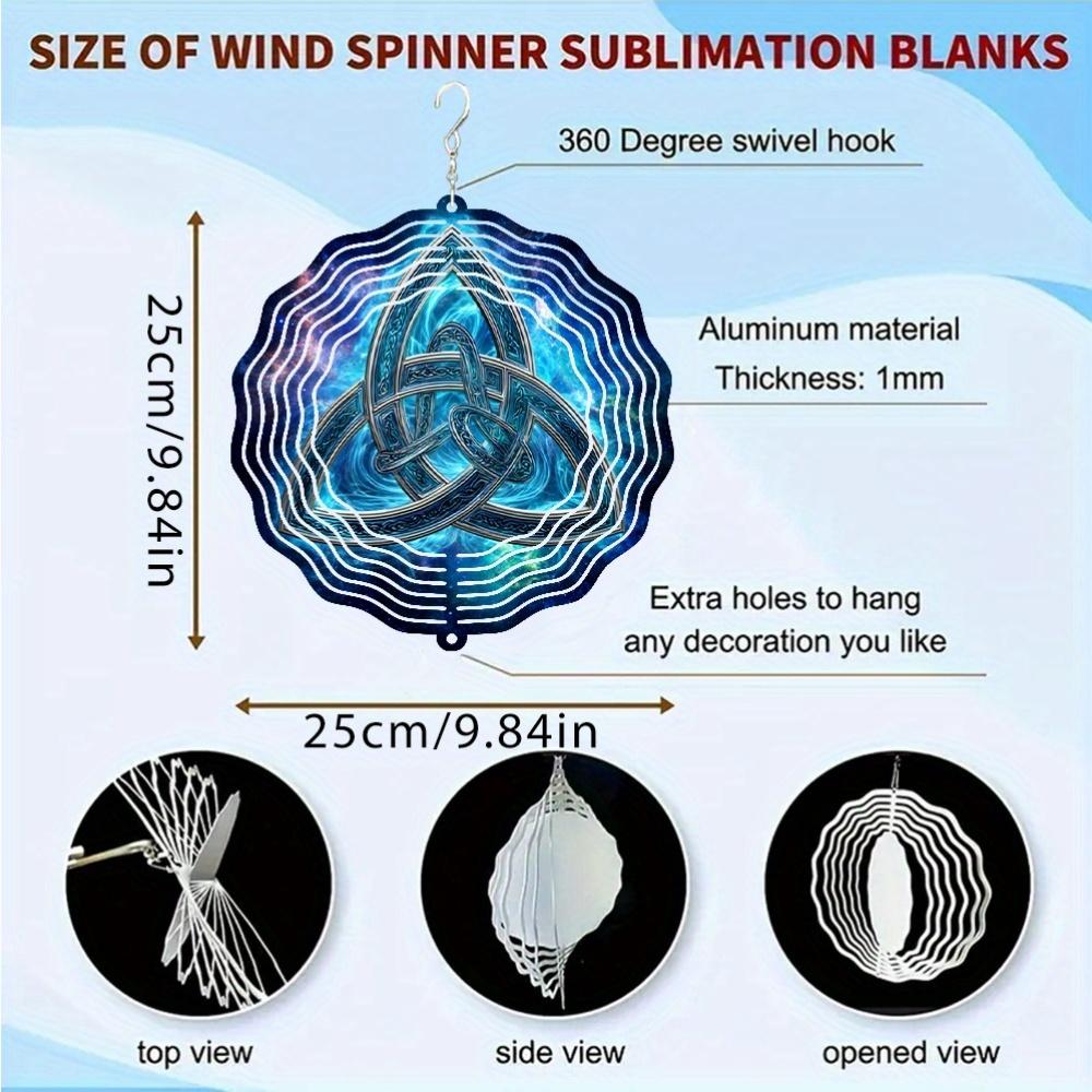 1pc A Stunning Celtic Knot Printed Metal 3D Rotating Wind Chime Featuring a 360° Infinite Rotation Hook for Outdoor Garden Decor