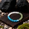 Festive Gifts White Jade Prehnite Blue Cracked Agate Beaded Bracelet Natural Fashion Jewelry For Men Women Daily Wear Gift