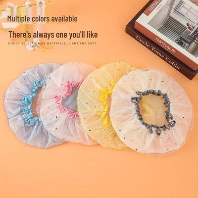 Women's Waterproof Double-Layer Mesh Bath Cap - Star Design for Shower & Kitchen Use