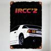IRCC’2 Retro Vintage Sports Car Metal Tin Sign 1980s 90s Aesthetic Garage Wall Decor Rustic Weathered Plaque for Man Cave Bar Ho