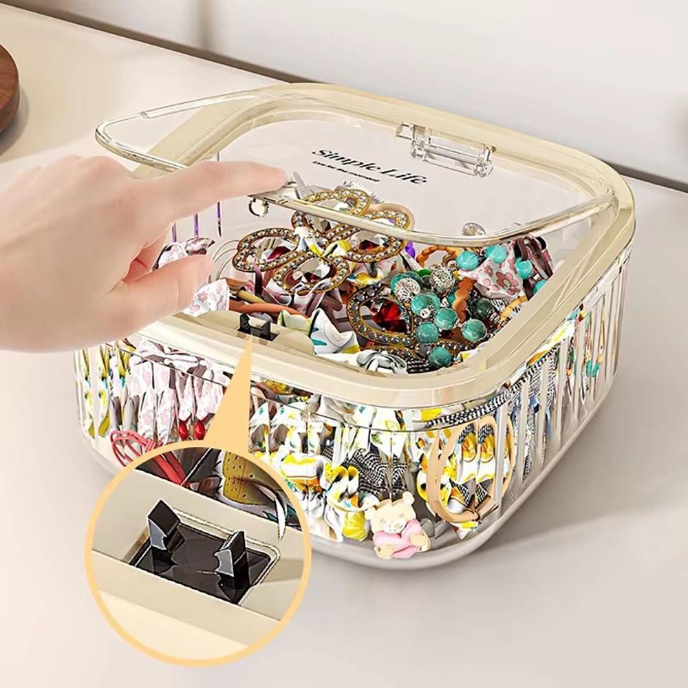 1Pcs Clear Hair Accessories Organizer Small Large Multifunctional Desktop Storage Box Acrylic Pop-up Hair Tie Organizer