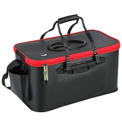 Foldable Fishing Bucket, 40cm, with Foldable Lid, for Emergency Storage, Easy To Carry, and Ideal for Outdoor Activities