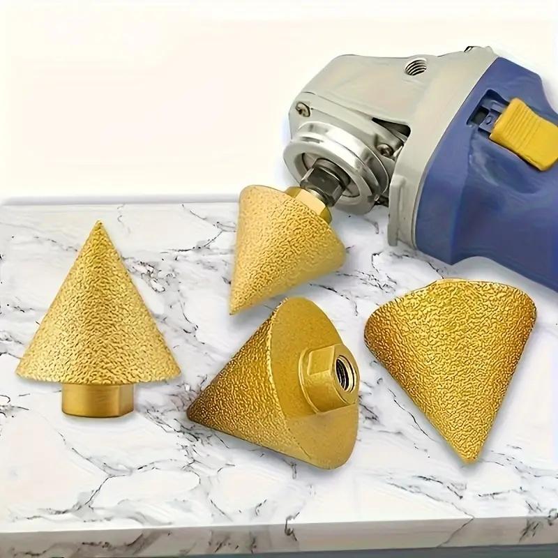 1Pc M14 Thread Diamond Beveling Chamfer Bit 38mm Cone Punching Expanding Drill Bit Grinding Wheel Ceramic Tile Chamferer