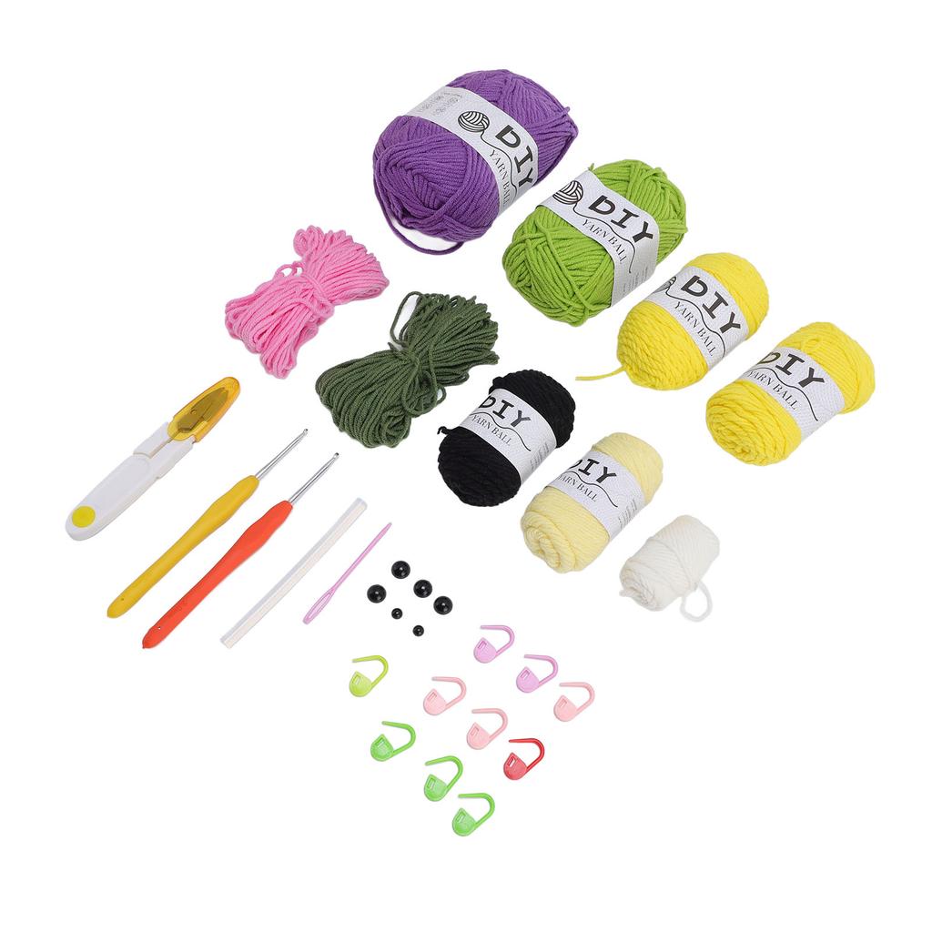 Crochet Kit for Beginners Adults and Kids Crochet Starter Kit with Colorful Yarn Balls
