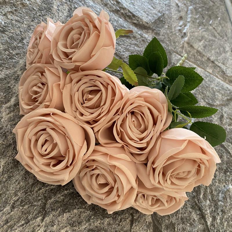 Head Artificial 9 Silk Flower For Wedding Photography Home Decorations Gift
