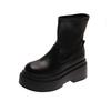 Beige heightening jk new spring and autumn college style Martin boots women's short boots feeling small man thick bottom