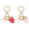 Elegant Strawberry Keychain Charm Pendant Convenient for Women Girls Fashionable Bag Charm with Heart Clasp Designs