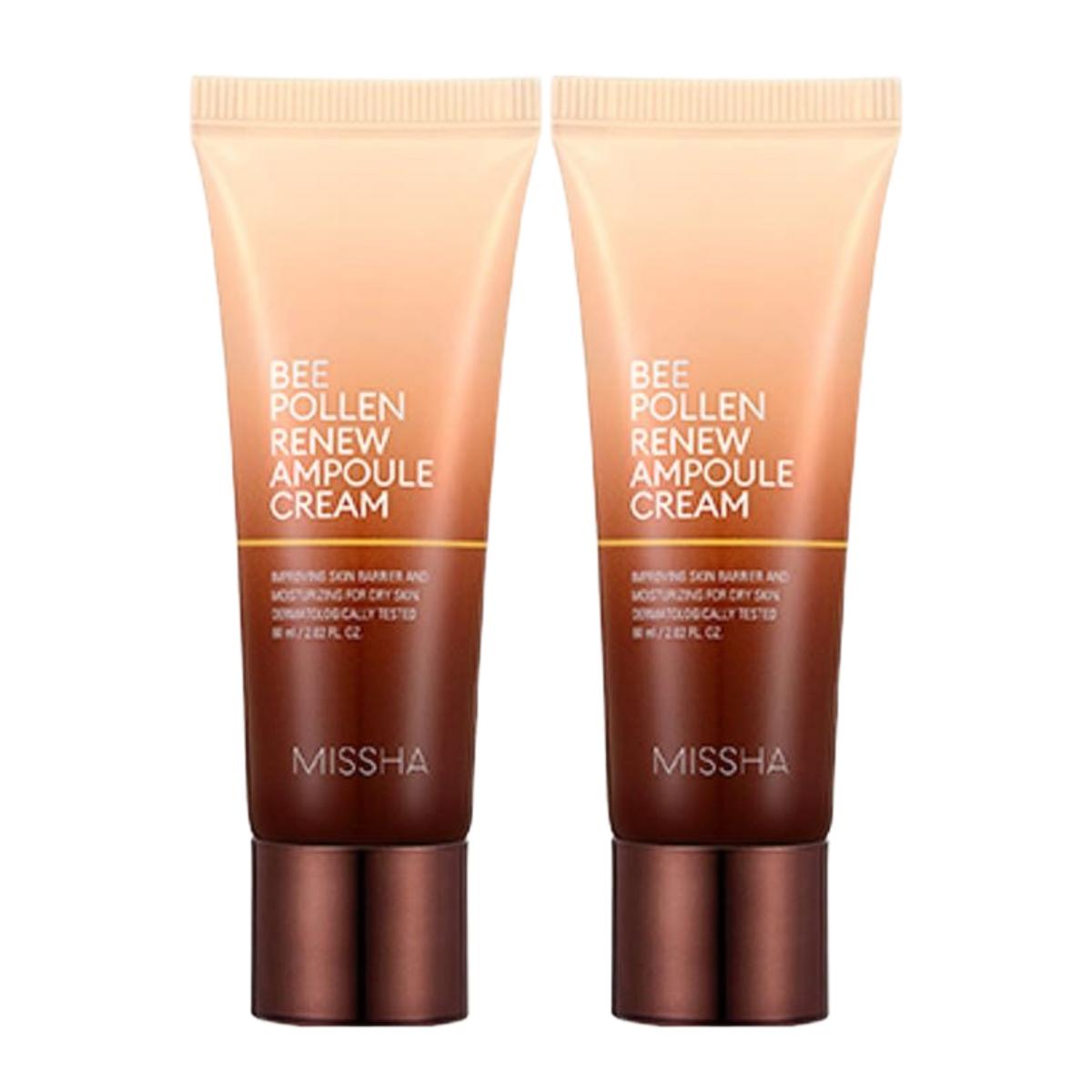 

Missha Bee Pollen Renew Ampouler Cream 60ml x 2pcs - Deep Nourishing & Moisturizing Face Cream