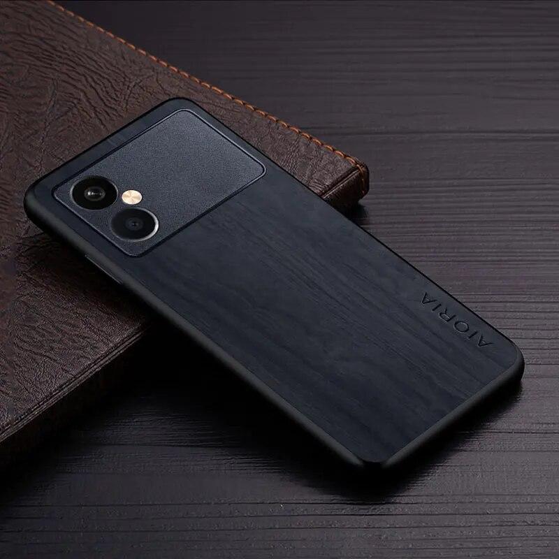 Pouzdro Pro Xiaomi POCO M5S M5 coque jednoduchý unikátní design lehký dřevěný vzor pu kožený kryt pro pouzdro poco m5