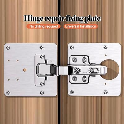 1/4/8/12pcs Cabinet Hinge Repair Plate Cupboard Door Stainless Steel Thickened Mounting Fixing Plate Furniture Drawer Hardware