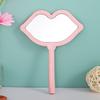 1Pc Handheld Makeup Mirror Lip Shape Makeup Vanity Mirror With Handle Hand Mirror Salon Compact Mirrors Cosmetic Mirror For Women