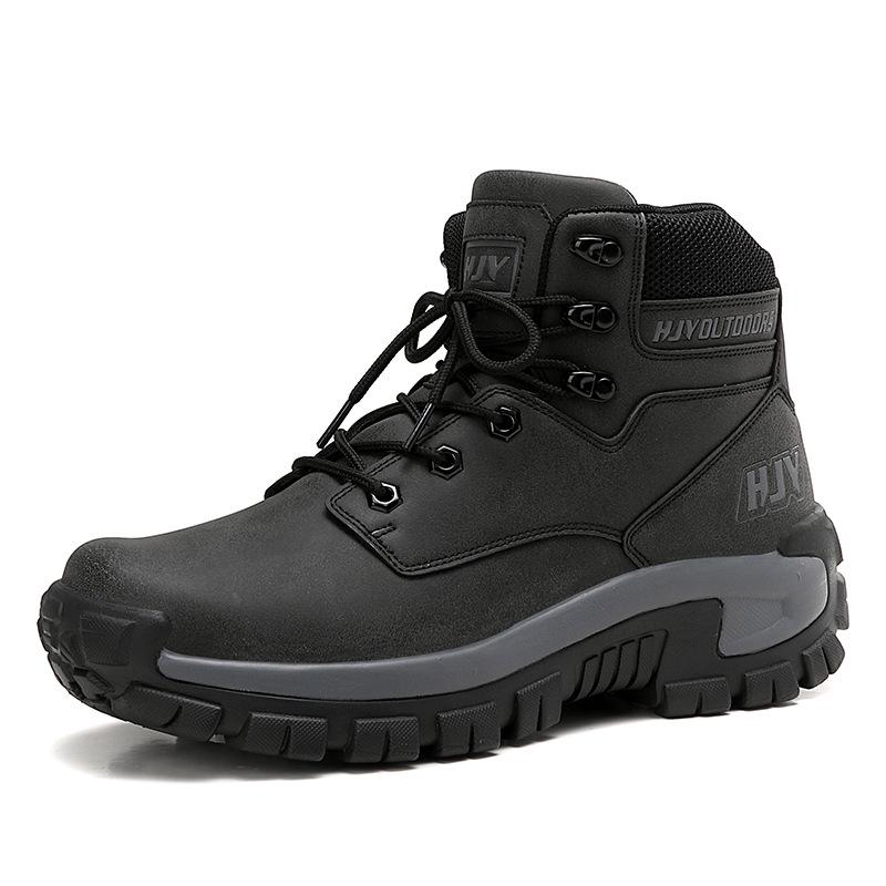 Men's Mid-High Top Outdoor Tactical Boots - Wear-Resistant, Fashionable Climbing and Hiking Shoes, Large Sizes Available