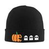 Halloween Gamer Pumpkin Eating Ghost Costume Knit Hat  Beanie Hats Sport Warm Men Women Bonnet Hats Winter Graphic Caps Gift