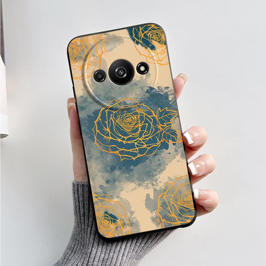For Funda Redmi A3 Case Redmi A3 2024 Back Cover Stylish Painted Soft Silicone Phone Case for Xiaomi Redmi A3 A 3 RedmiA3 Bumper