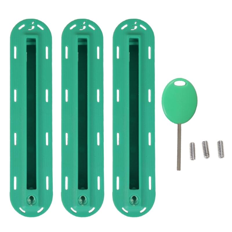 3Pcs/Set Single Fin Box Surfboard Fin Box Replacement Set with Screws Key, Surfing Screw Surfboard Surfs Fin Plugs Set