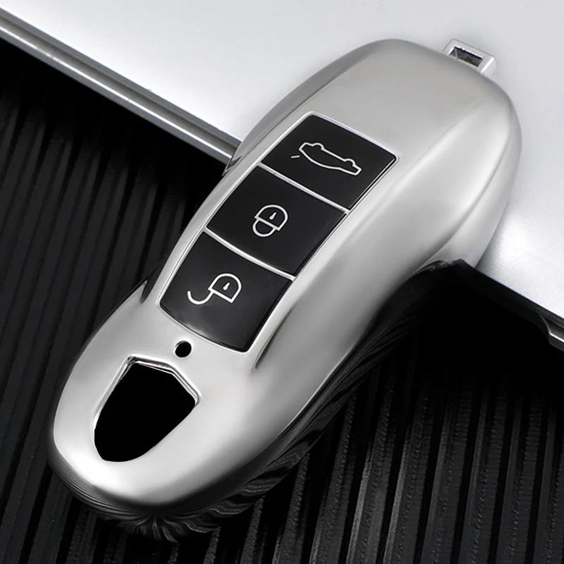 

TPU Car Key Case Cover Shell for Porsche Cayenne 958 Macan 911 Panamera 996 991 Boxster 997 987 2019 2020 Key Accessories