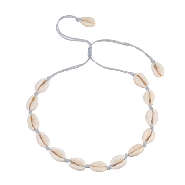 Conch Seashell Necklace Women Jewelry Summer Beach Shell Choker Bohemian Rope Cowrie Beaded Necklaces Handmade Collar Female