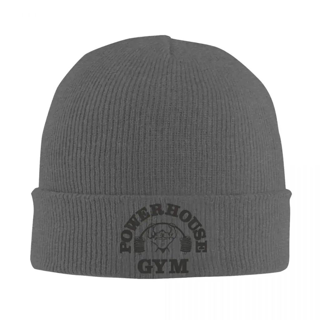 New Gym Motivation Hats Autumn Winter Beanies Warm Powerhouse Gym Cap FeUnisex Unisex Acrylic Skullcap